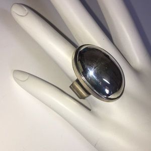 Solid Stamped 925 Sterling Silver Oval Domed Statement Ring